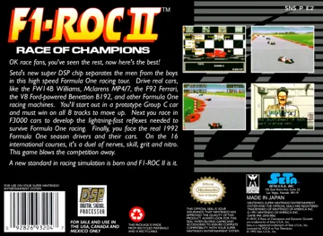 F1-ROC II - Race of Champions (USA) box cover back